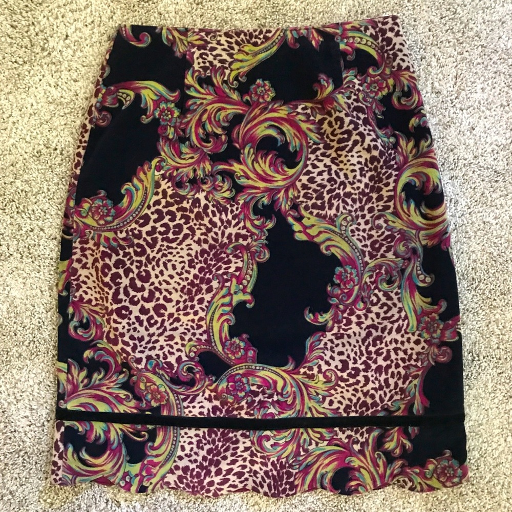 EUC Vintage Gotcha Covered Fitted Skirt w/Scalloped Hem, Partially Lined, Sz 6